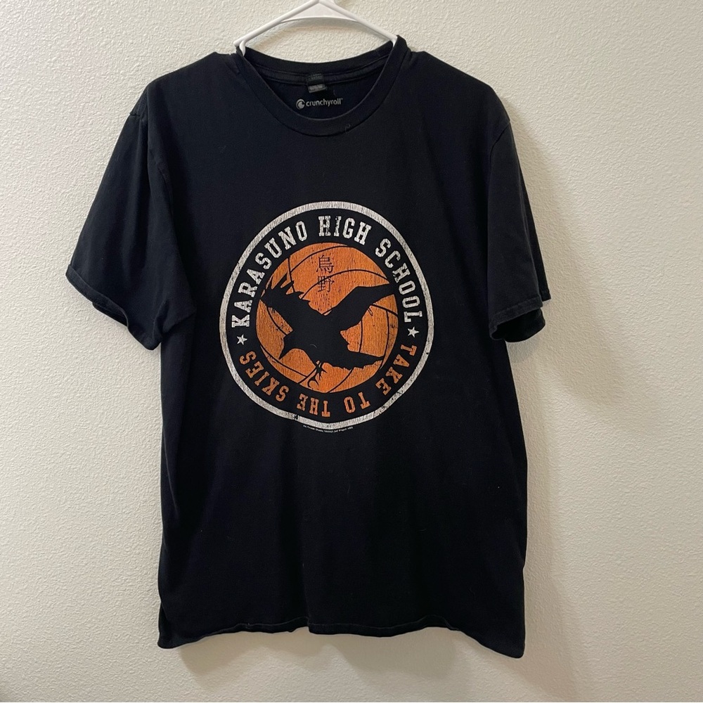 Crunchy roll karasuno high school t shirt black large